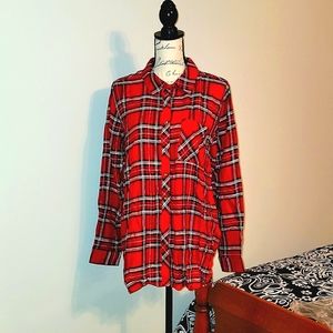 NWT Beatific Red Plaid w gold strip